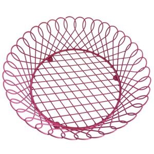 Pink Wire Coated Round Basket Home Decor Organization